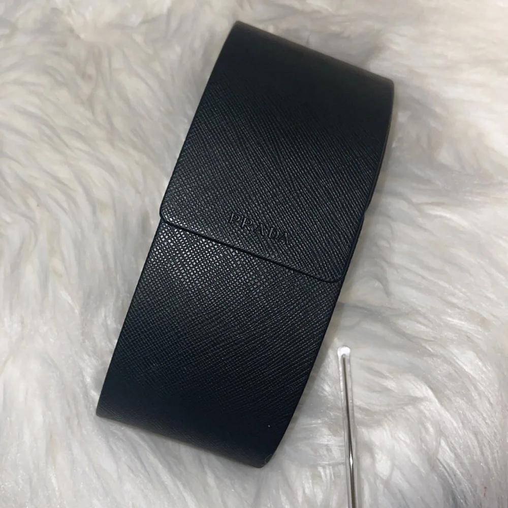 Prada Silver Metal Rim Clear Lens Glasses